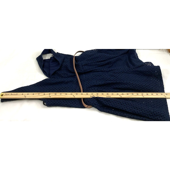 City Triangles Jumpsuit Junior 9 Romper Shorts Navy Blue Belted One Piece Summer - Picture 10 of 12